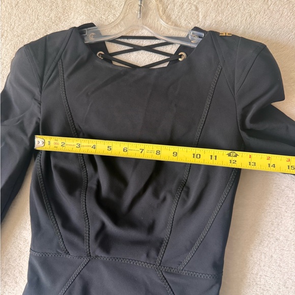 Elisabetta Franchi Bodycon Lace Up Back Cocktail Party Dress S Black Stretch Zip - Picture 14 of 16